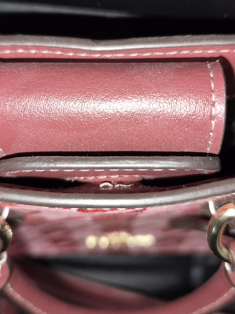 Coach Pink & Burgundy Houndstooth Mini Tote